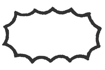手描き風爆発吹き出し素材（太線）