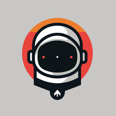 Modern flat design astronaut helmet icon illustration.