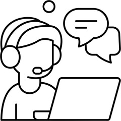 Line Art Customer Service Icon
