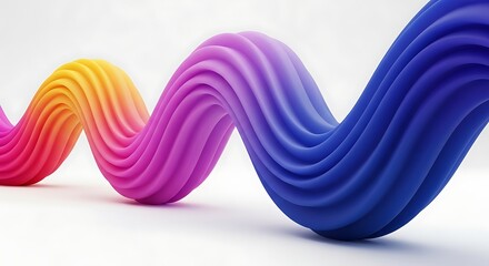 Colorful abstract wave ribbon flowing in a smooth gradient transition
