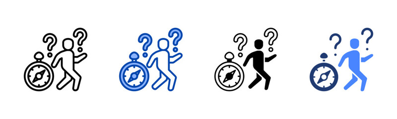 Aimless icon set multiple style collection