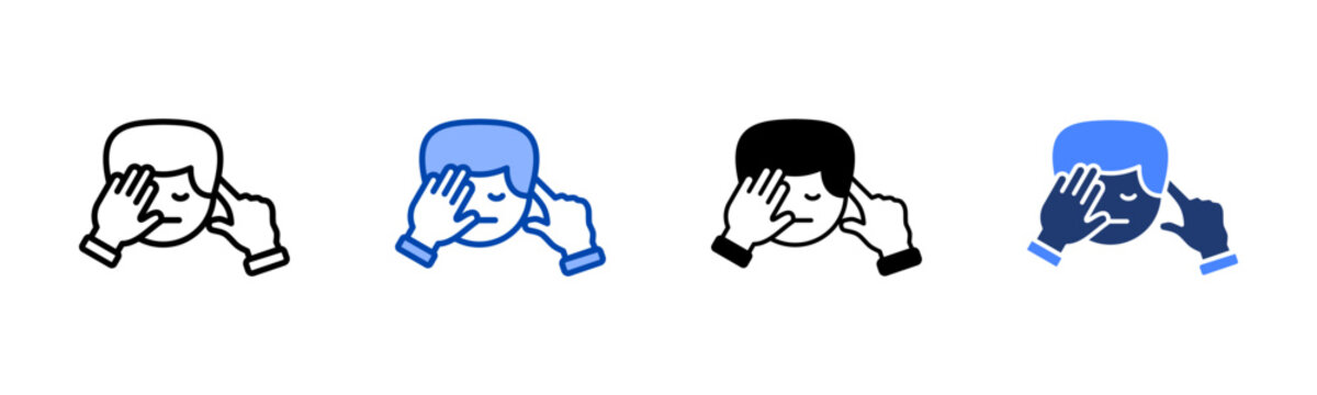 Indifference icon set multiple style collection