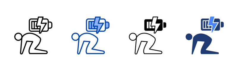 Fototapeta premium Fatigue icon set multiple style collection