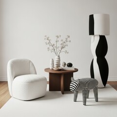 Minimalist Living Room with Abstract Decor