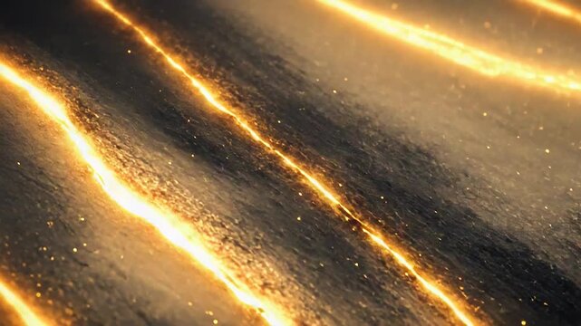 Molten gold lava glowing on dark abstract texture