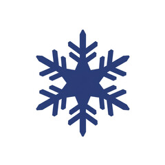 highly detailed, geometrically complex indigo blue snowflake icon with perfect radial symmetry, flat vector illustration on a transparent background. symbolic winter iconography concept
