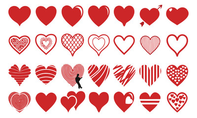 Vector hearts set for Valentine's Day

