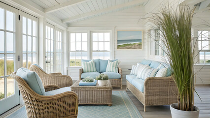 modern living room with white furniture