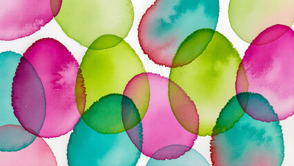 Watercolor Background with Overlapping Spots (Easter Eggs)