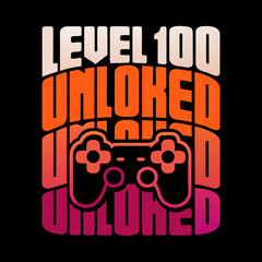 Level 100 Unlocked Video Game Controller Gradient gaming