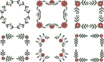 Floral and Leafy Decorative Borders and Corners floral border