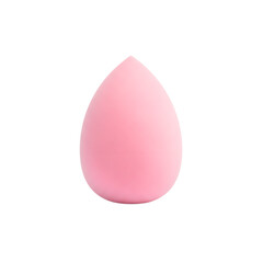 Single pink teardrop shaped makeup blending sponge for beauty on a transparent background