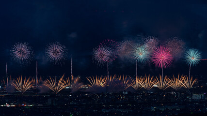 Beautiful fireworks at the 2025 Nagaoka Festival Fireworks Show