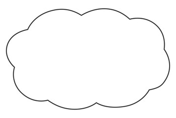 シンプルな雲型フレーム素材（横長）