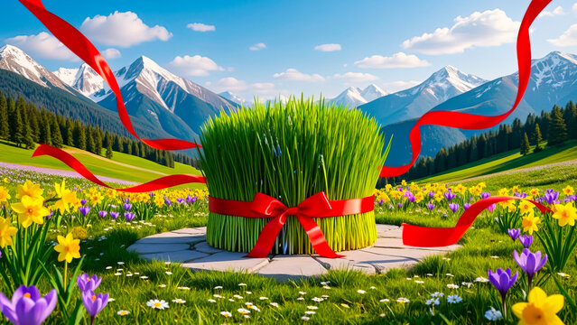 Nowruz holiday greeting card. Novruz bayram background