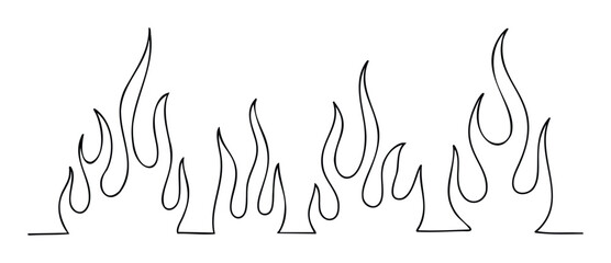 Bold black flame outlines symbolizing power and intensity, perfect for graphic overlays, tattoo concepts, or fiery accents in various visual projects