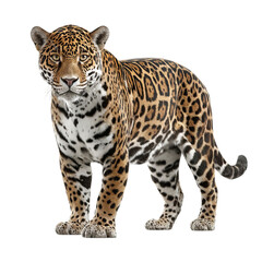 Obraz premium PNG of A majestic jaguar stands proudly, showcasing its striking coat and powerful build.