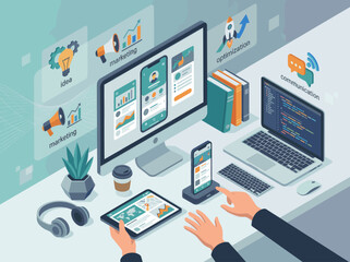 Digital Marketing and Web Development Workspace Setup.