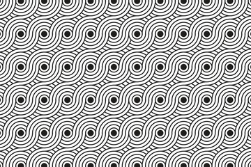 Geometric continuous wide retro textile background - vector illustration.