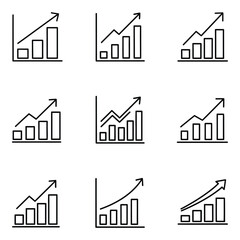Fototapeta premium Set Of Simple Line Icons Representing Business Growth Charts And Statistics
