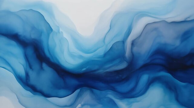 Stunning blue abstract fluid art with elegant waves and soft textures for modern decor