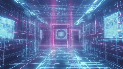 Virtual data tunnel accessing metaverse digital network system - Powered by Adobe