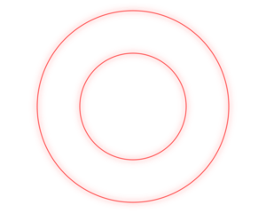 Red Neon Concentric Circles Glowing Geometric Ripple Element