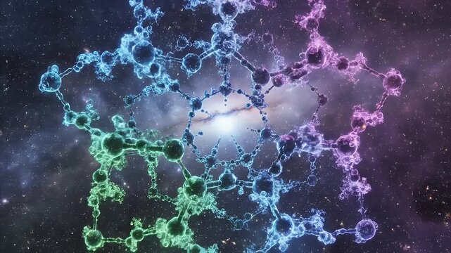 Abstract cosmic structures and patterns in the vast expanse of space.