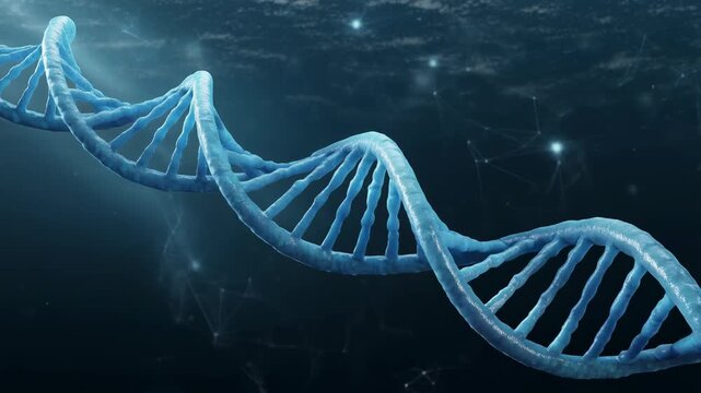 Stunning 3D visualization of DNA double helix, showcasing the complexity of genetic structure and molecular biology
