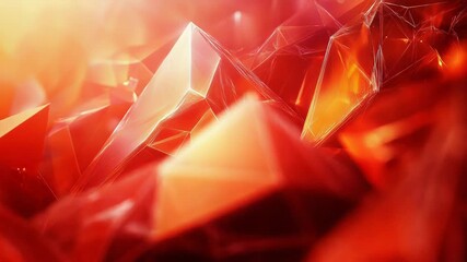 Abstract red crystal shards glowing with geometric light - Powered by Adobe