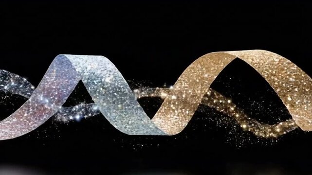 Floating Glitter Ribbons with Soft Fluid Motion