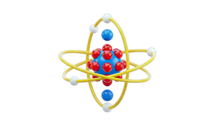 3D Atom Model Isolated on White Background