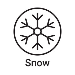 Snow icon. Vector line symbol for a website, product card, presentation and mobile app, packaging or instruction. Editable outline sign
