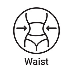 Waist icon. Vector line symbol for a website, product card, presentation and mobile app, packaging or instruction. Editable outline sign