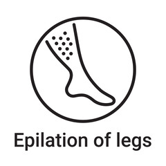 Epilation of legs icon. Vector line symbol for a website, product card, presentation and mobile app, packaging or instruction. Editable outline sign