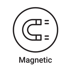 Magnetic icon. Vector line symbol for a website, product card, presentation and mobile app, packaging or instruction. Editable outline sign