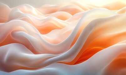 Fototapeta premium Abstract background with soft flowing fabric waves and gentle light texture