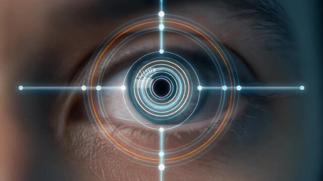 Eye Scanning Technology - Futuristic Biometric Identification System.