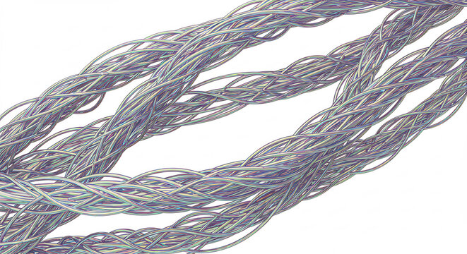 C�bles fins entrelac�s cr�ant un motif abstrait hypnotique design complexe esprit technologique moderne. AI Generated