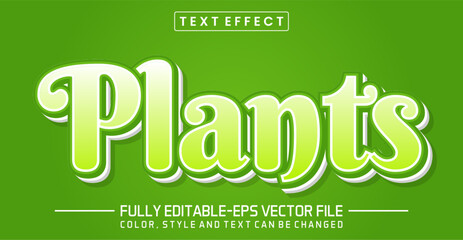 Plants font Text effect editable