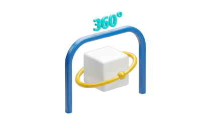 3D Cube Rotating 360 Degrees - Concept Illustration