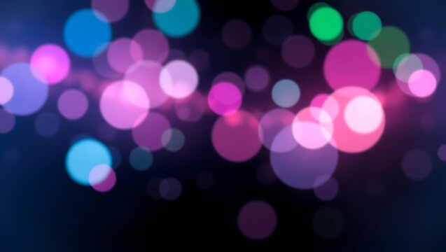 Generative AI abstract bokeh lights with vibrant colorful circular glow effects and soft focus - Powered by Adobe