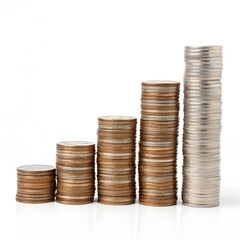 stack of coins isolated