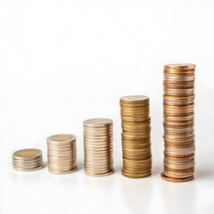 stack of coins isolated