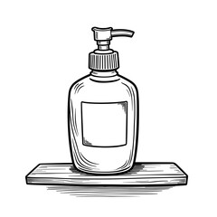 Hand sanitizer bottle on shelf, hygiene and health safety in children's activity