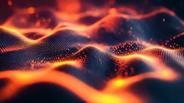 Digital data waves flowing in abstract futuristic network