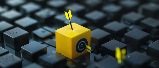 Arrow targets on keyboard for strategic focus.