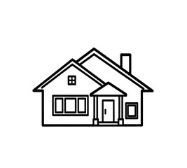 Vector illustration of a residential house icon or home symbol for real estate and construction design