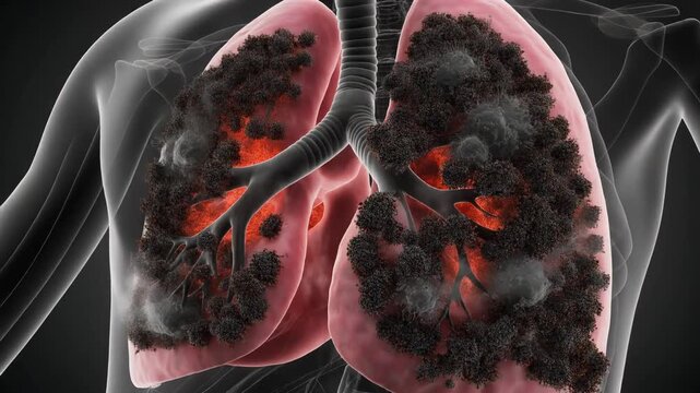 Medical Visualization of Lung Damage from Air Pollution and Chronic Smoking