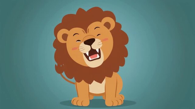 Animated Lion Roaring Character For Kids Video.